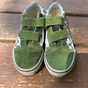 Vans Green Checkered Kids Sneakers